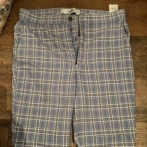 Hollister Blue Plaid Ankle Pants